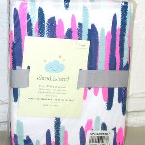 Cloud Island Finger Paint Crib Fitted Sheet, Multi, Standard Crib/Toddler